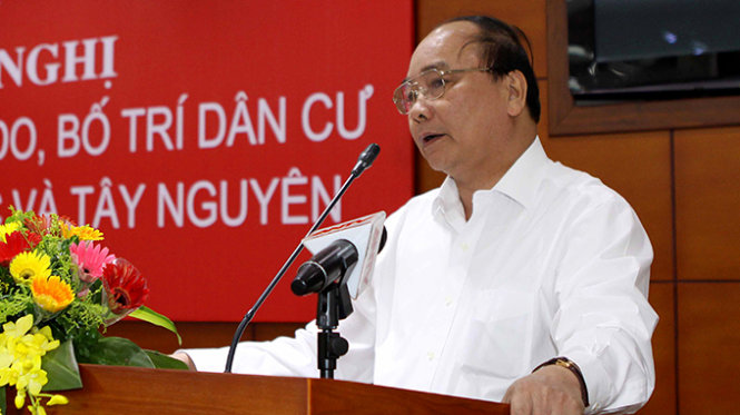 Phó thủ tướng Nguyễn Xuân Phúc phát biểu tại hội nghị - Ảnh: V.V.T.