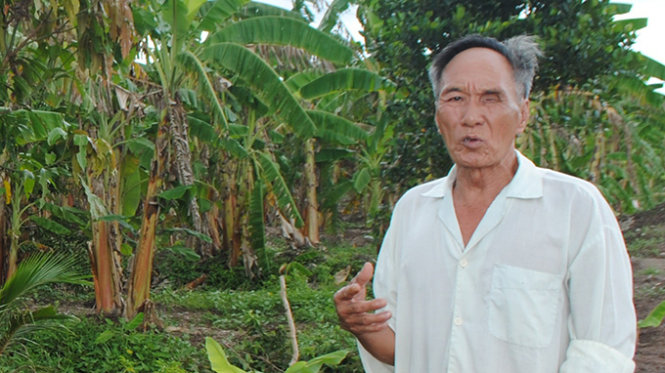Ông Nguyễn Văn Thanh (người dân sống tại vùng đệm Vườn quốc gia U Minh Hạ) - người nhiều năm tố cáo ban giám đốc Vườn quốc gia U Minh Hạ phá “Vườn cây nhớ ơn Bác” lấy đất cấp cho cán bộ - Ảnh: T.Thái