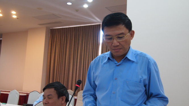 Ông Chu Sơn Hà phát biểu tại hội nghị - Ảnh: Hoàng Điệp