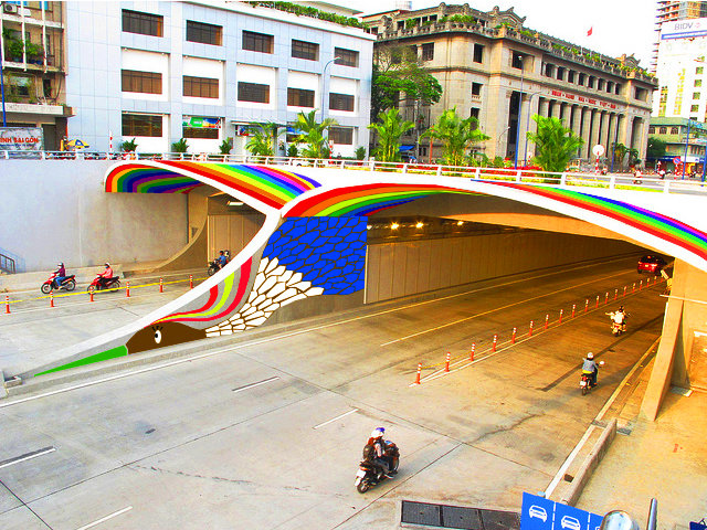 Đường hầm Thủ Thiêm với cách hình dung giống như một cánh chim của bạn Trương Tuấn Vũ - Ảnh: Saigonmakeover.com