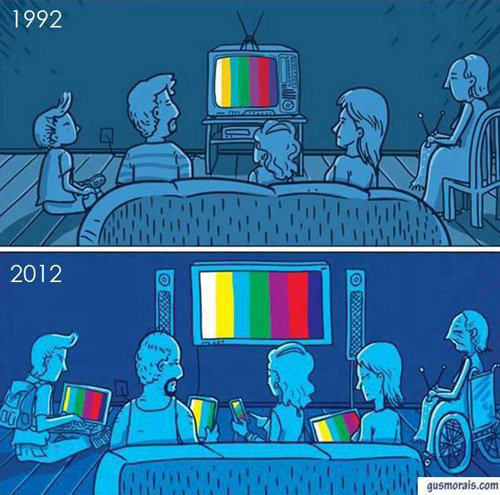 Một ảnh minh họa về thói quen xem truyền hình tại gia đình thay đổi theo xu hướng phát triển - Ảnh: gusmorais.com