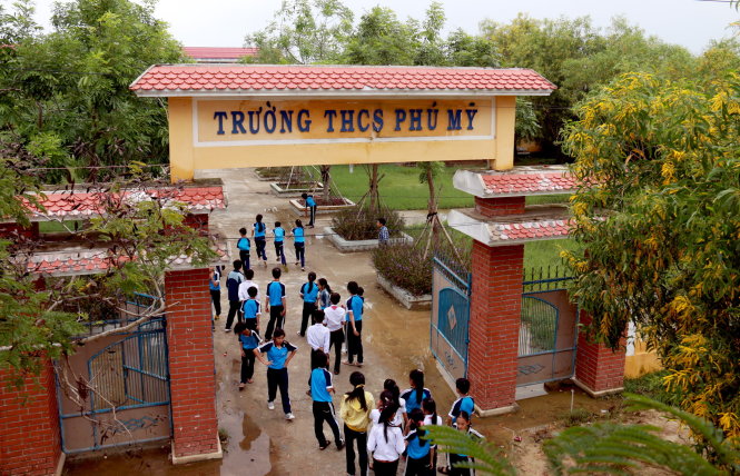 Trường THCS Phú Mỹ (huyện Phú Vang) là một trong những trường bị thừa nhiều GV do sắp xếp lại lớp - Ảnh: Ngọc Hiển