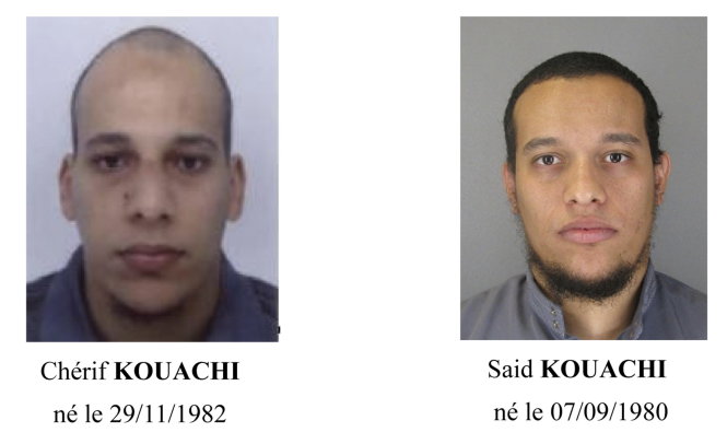 Hai nghi can Cherif và Said Kouachi - Ảnh: Reuters