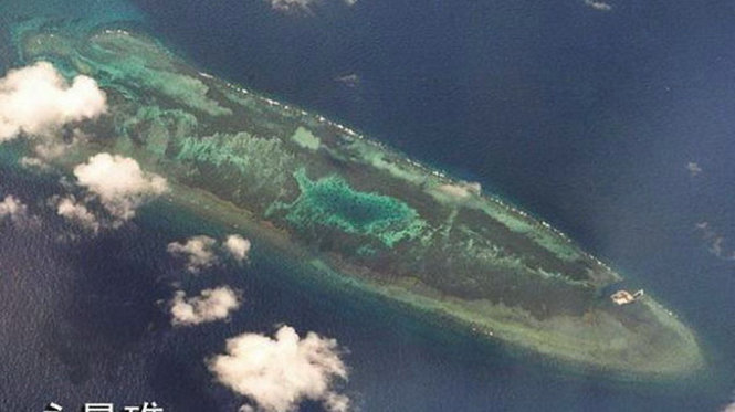 Hình ảnh bãi Chữ Thập chụp từ vệ tinh