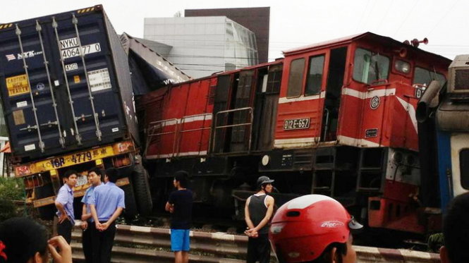 Một tai nạn đường sắt tại Hưng Yên năm 2013 - Ảnh tư liệu