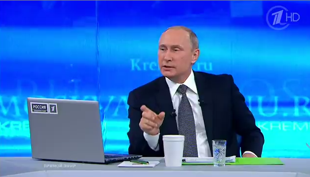 Ông Putin tại buổi trả lời thường niên. Nguồn: 1tv.ru