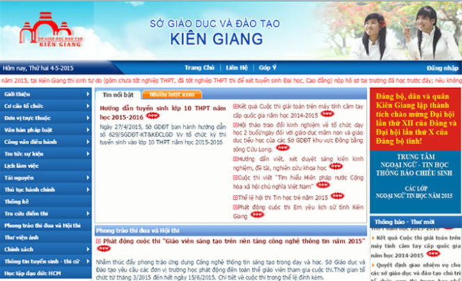 website www.kiengiang.edu.vn