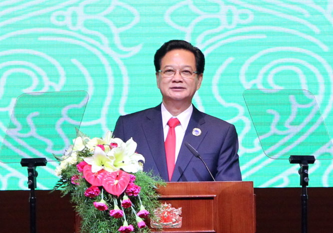 Thủ tướng Nguyễn Tấn Dũng phát biểu tại Hội nghị ACMECS 6 - Ảnh: TTXVN