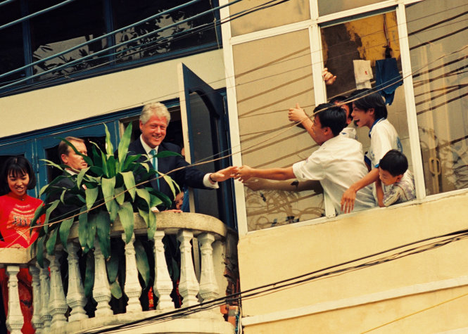 Bức ảnh chụp Tổng thống Mỹ Bill Clinton đoạt giải nhất - Ảnh: VIỆT DŨNG