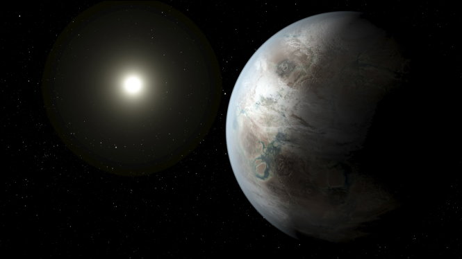 Hình vẽ của NASA minh họa hành tinh Kepler 452b xoay quanh ngôi sao chủ giống Mặt trời - Ảnh: Reuters