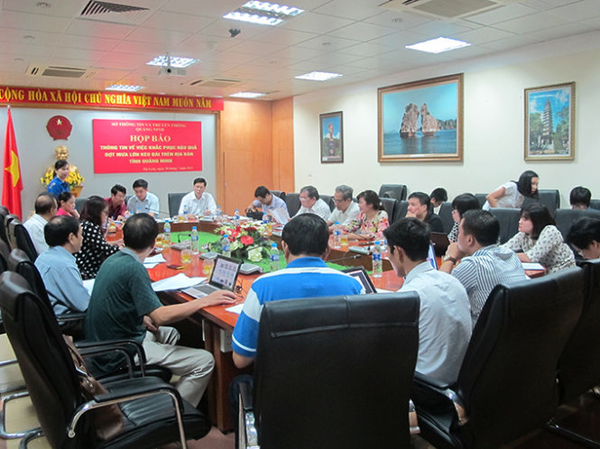 Quảng Ninh tổ chức họp báo thông tin về tình hình thiệt hại trong mưa lũ - Ảnh: Thân Hoàng