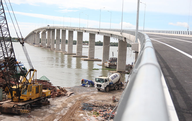 Cầu Mỹ Lợi nối giữa Long An - Tiền Giang sẽ chính thức thông xe kỹ thuật vào ngày 29-8 sau khoảng 20 tháng thi công