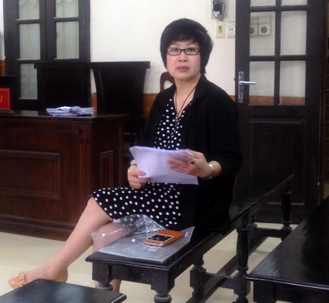 Bà Đặng Thị Kim Ngân tại tòa - Ảnh: T.L