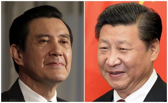 Tổng thống Đài Loan Mã Anh Cửu (trái) và Chủ tịch Trung Quốc Tập Cận Bình (Ảnh: Reuters Đài Loan/EPA)