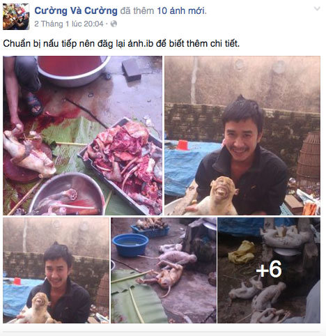 Chu Văn Cường đăng tải các hình ảnh giết khỉ lên facebook