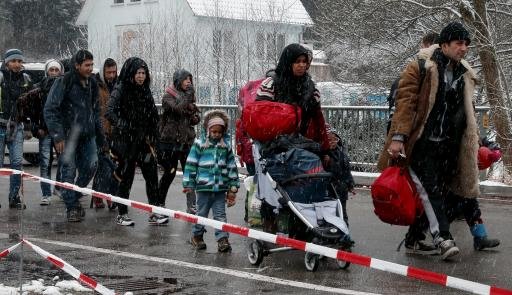 Người di cư tại Wegscheid thuộc biên giới Áo – Đức - Ảnh: Reuters