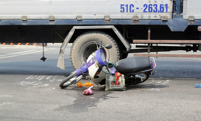 Hiện trường vụ tai nạn - Ảnh: N.T