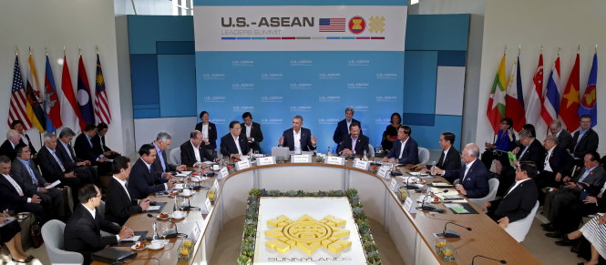 Các nhà lãnh đạo Mỹ và ASEAN họp ở Sunnylands - Ảnh: Reuters