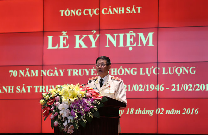 Trung tướng Phan Văn Vĩnh, Tổng cục trưởng Tổng cục Cảnh sát - Bộ Công an biểu dương những đóng góp của lực lượng truy nã tội phạm tại lễ kỷ niệm - Ảnh: Hoang Điệp