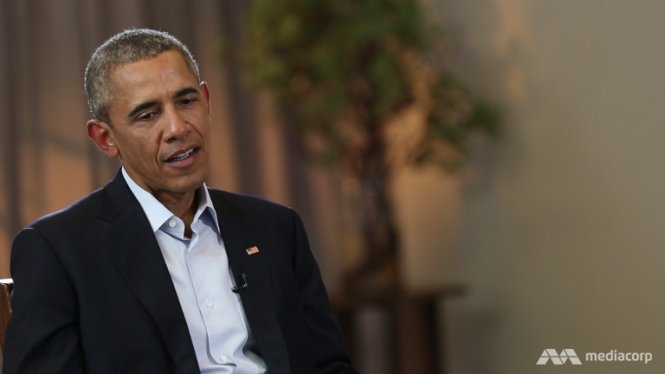 Tổng thống Mỹ Barack Obama trong cuộc phỏng vấn với CNA Ảnh: AA mediacorp