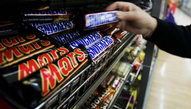 Sản phẩm kẹo Snickers của Mars - Ảnh: Getty