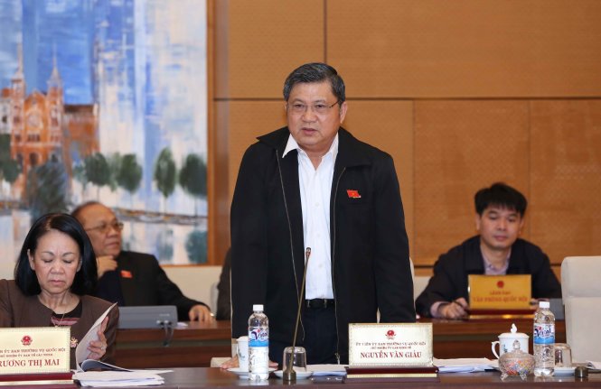Chủ nhiệm Ủy ban Kinh tế của Quốc hội Nguyễn Văn Giàu phát biểu ý kiến tại phiên họp thứ 45 của Ủy ban Thường vụ Quốc hội - Ảnh: TTXVN