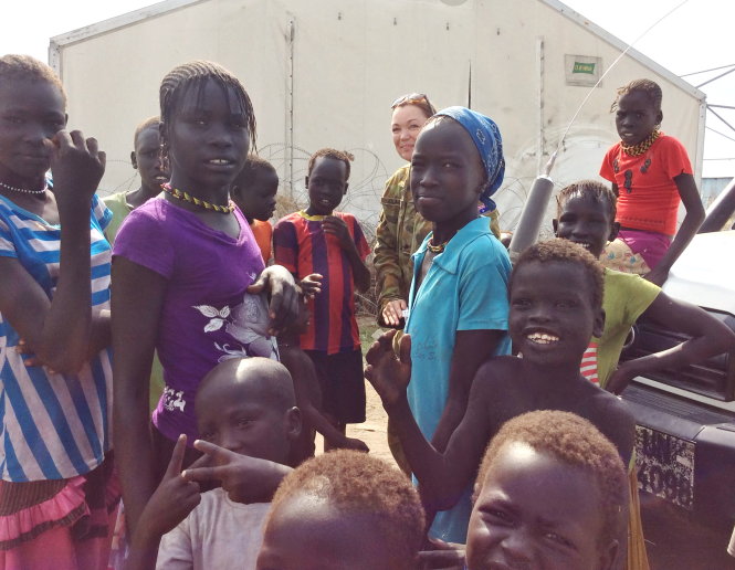 Những đứa trẻ Nam Sudan trong trại tị nạn - Ảnh: Trần Nam Ngạn