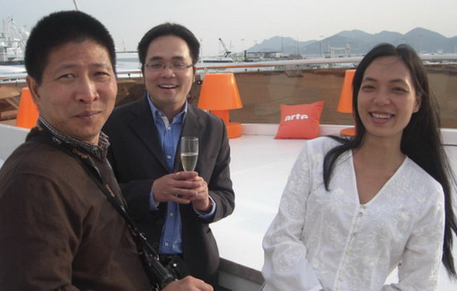 Từ trái qua: giám đốc hình ảnh Phạm Quang Minh, đạo diễn Phan Đăng Di và đạo diễn Nguyễn Hoàng Điệp ở LHP Cannes  - Ảnh: NVCC