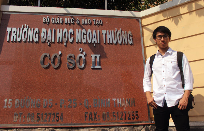 Nguyễn Minh Trí, thủ khoa khối A1 của Trường ĐH Ngoại thương - cơ sở II năm 2015 - Ảnh: Hải Quân