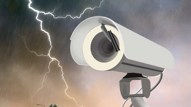 Kiểu dáng thông thường của camera giám sát ngoài trời, chịu được ảnh hưởng thời tiết - Ảnh: BHPhoto