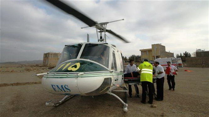 Một trực thăng cứu thương tại Iran - Ảnh: Press TV