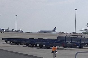 Ảnh máy bay MS181 (Airbus 320) tại sân bay Larcana - Nguồn: Twitter/AirLive