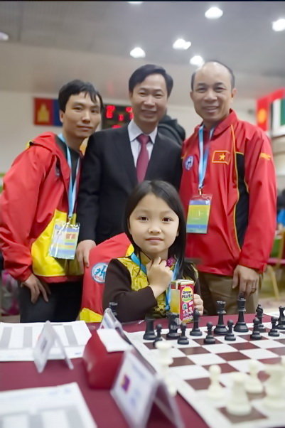 Cẩm Hiền đang dự giải cờ vua trẻ châu Á tại Mông Cổ. Ảnh Anh Thư