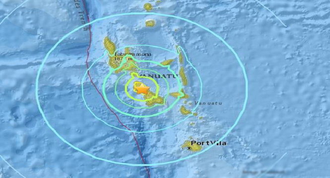 Bản đồ nơi xảy ra trận động đất mạnh 7,0 độ Richter - Ảnh: news.com