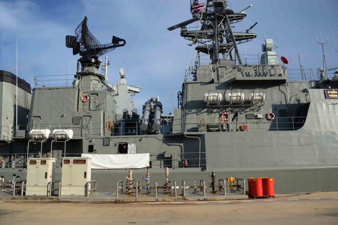 Vũ khí trang bị trên một tàu chiến tham gia diễn tập