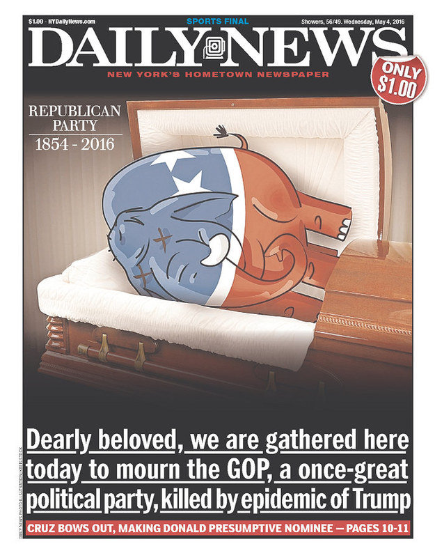 Trang bìa báo New York Daily News - Ảnh: Buzzfeed