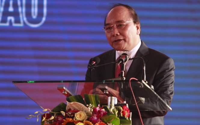 Thủ tướng Nguyễn Xuân Phúc phát biểu tại buổi lễ - Ảnh: V.V.T