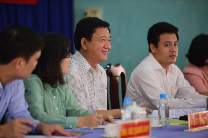 Các đại biểu ứng cử đại biểu Quốc hội khóa XIV tại huyện Hóc Môn sáng 8-5 - Ảnh: Quang Định