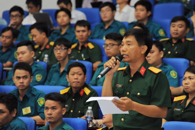 Trung tá Đỗ Văn Thịnh, tiểu đoàn trưởng dự bị động viên, BCH quân sự Q.3 Bộ tư lệnh TP.HCM- Ảnh: Tự Trung