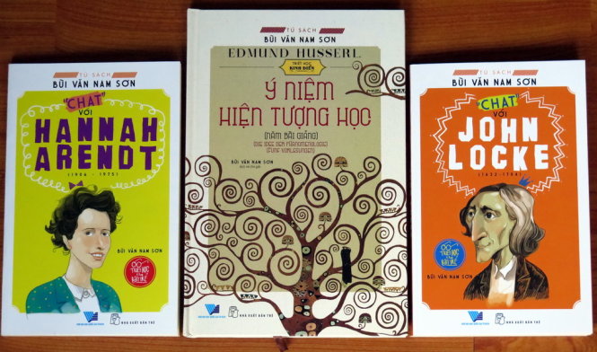 Ba quyển đầu tiên trong Tủ sách Bùi Văn Nam Sơn do NXB Trẻ và NXB Đại học Quốc gia TPHCM ấn hành vừa ra mắt bạn đọc - Ảnh: L.Điền