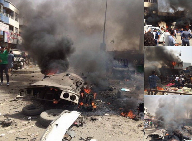 Hình ảnh hiện trường vụ đánh bom được chia sẻ trên mạng xã hội - Ảnh: Twitter