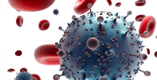 Virus HIV trong máu - Ảnh: Avert