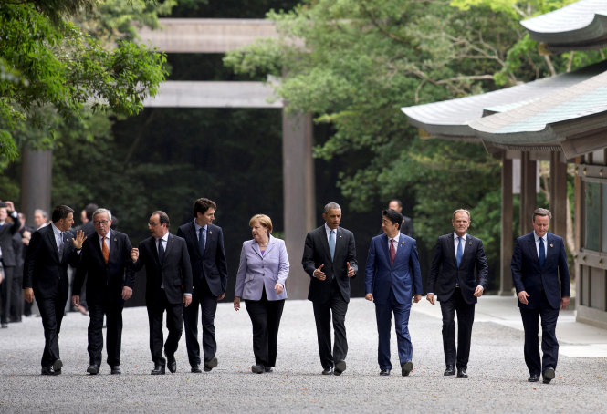 Các lãnh đạo G7 họp tại Nhật Bản - Ảnh: Reuters