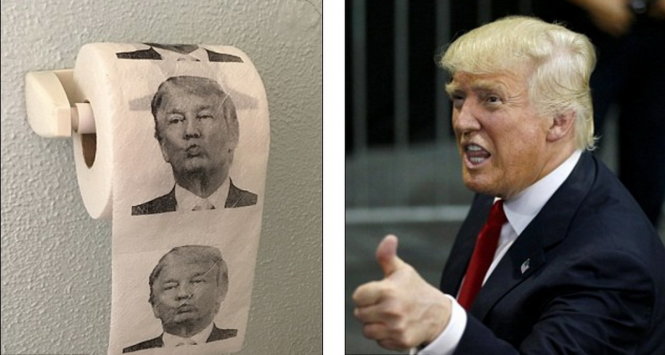 Giấy vệ sinh in hình ông Donald Trump đang giúp công ty Trung Quốc hốt bạc - Ảnh: MailOnline