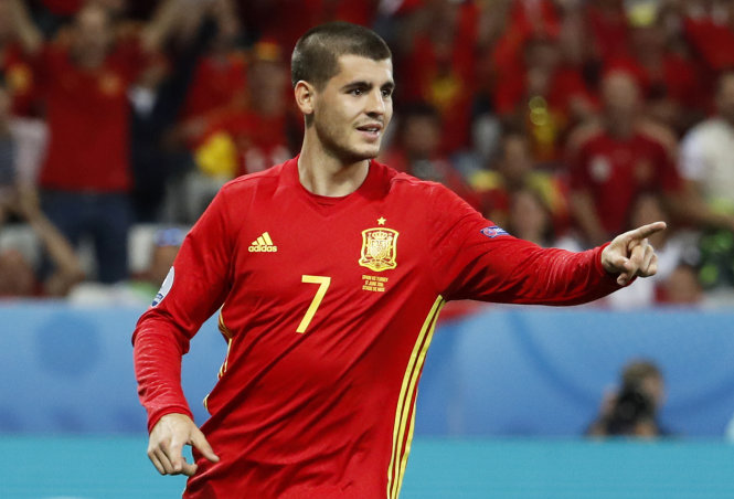 Morata là tác giả 2 bàn thắng giúp Tây Ban Nha hạ Thổ Nhĩ Kỳ. Ảnh: Reuters
