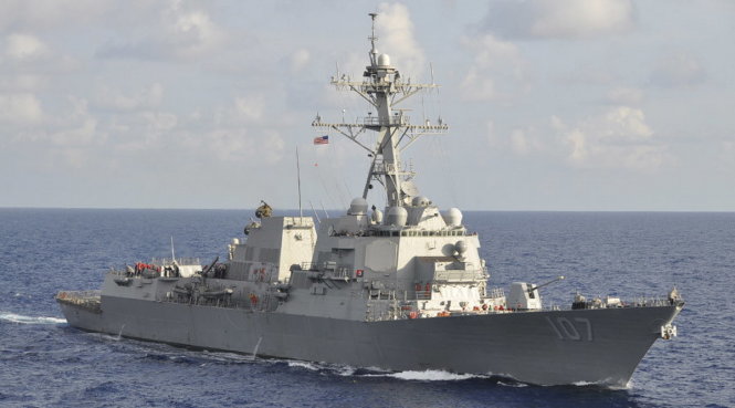 Tàu khu trục Mỹ Gravely - Ảnh: Reuters/Hải quân Mỹ