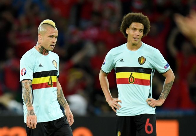 Sự thất vọng của các cầu thủ Bỉ trong trận đấu với Xứ Wales. Ảnh: UEFA