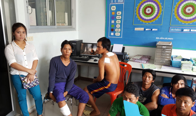 Ngư dân trên 4 tàu cá tỉnh Bến Tre bị tàu Hải quân Thái Lan giam giữ - Ảnh: Sơn Nam/TTXVN