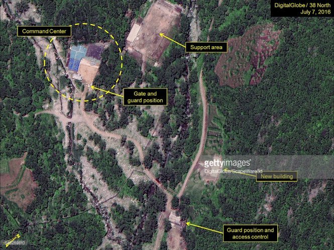 Hình ảnh từ vệ tinh thương mại cho thấy Triều Tiên đang có các hoạt động đáng ngờ tại bãi thử hạt nhân Punggye-ri - Ảnh: AFP