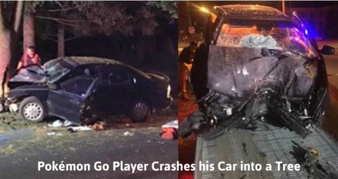 Tai nạn xe hơi do mải mê săn Pokémon. - Nguồn: The Hacker News
